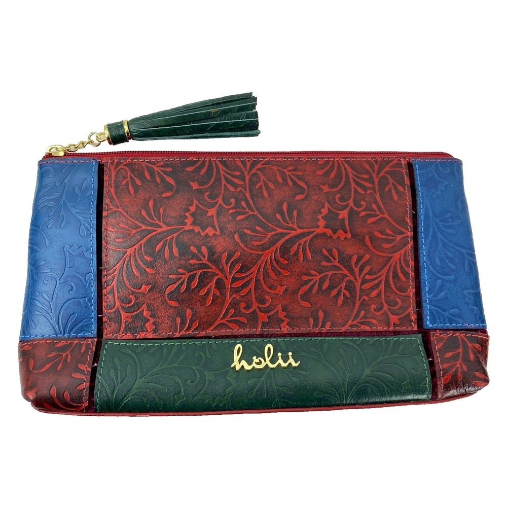 NEW Holii Genuine Leather Wallet Clutch Purse Handcrafted Tooled Handbag Bag